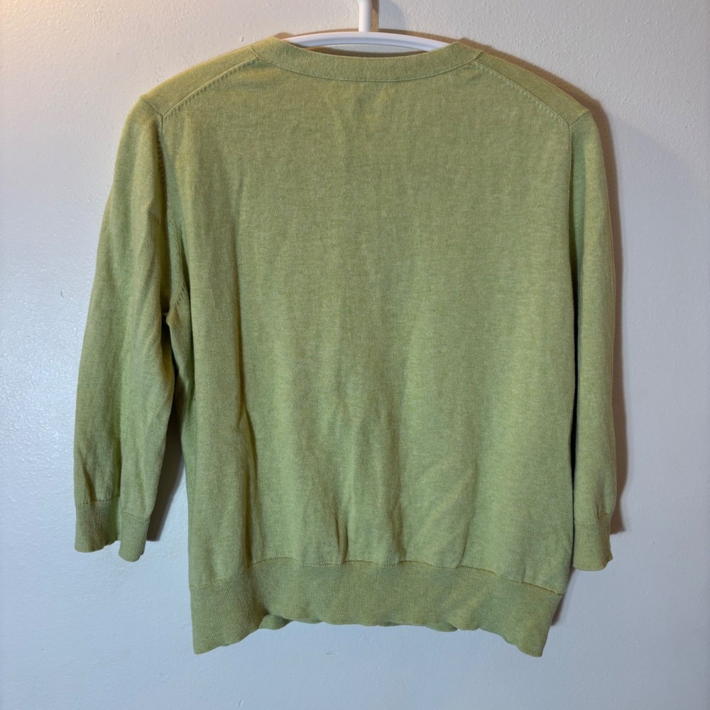 Eileen Fisher Cardigan Size Small Green Organic Cotton Cashmere - Picture 5 of 5